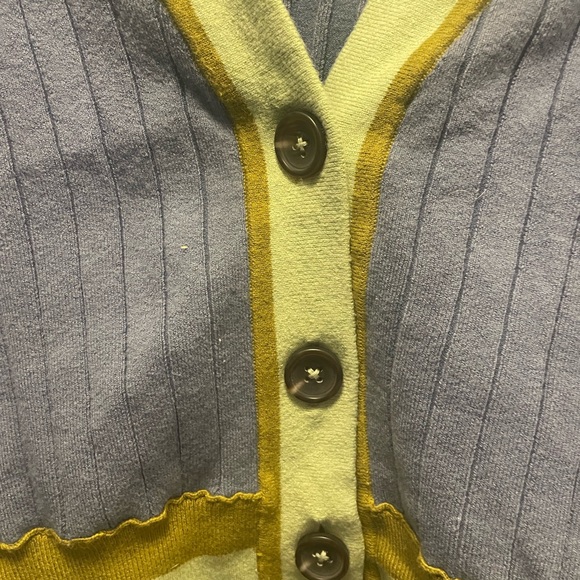 Free People Blue and Yellow Cardigan - Picture 4 of 5